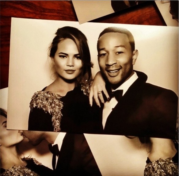 John Legend and Chrissy Teigen. The singer serenaded Kim and Kanye with his song ‘All Of Me’ for their first dance 